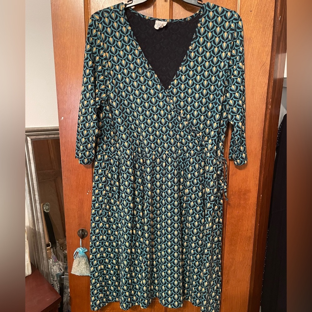 Mata Traders Fair Trade Faux Wrap Dress 2X